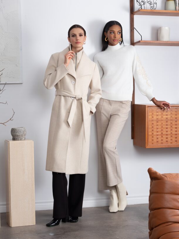 Alison Sheri Coat A46018 - Oatmeal