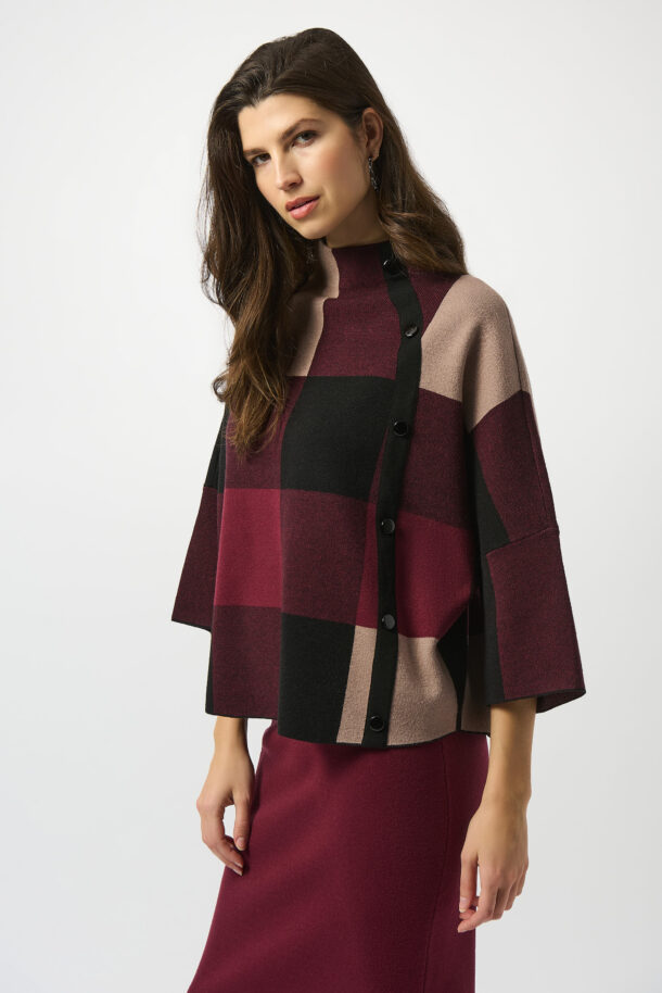 Joseph Ribkoff Sweater Knit 243948F25 - Merlot/Multi